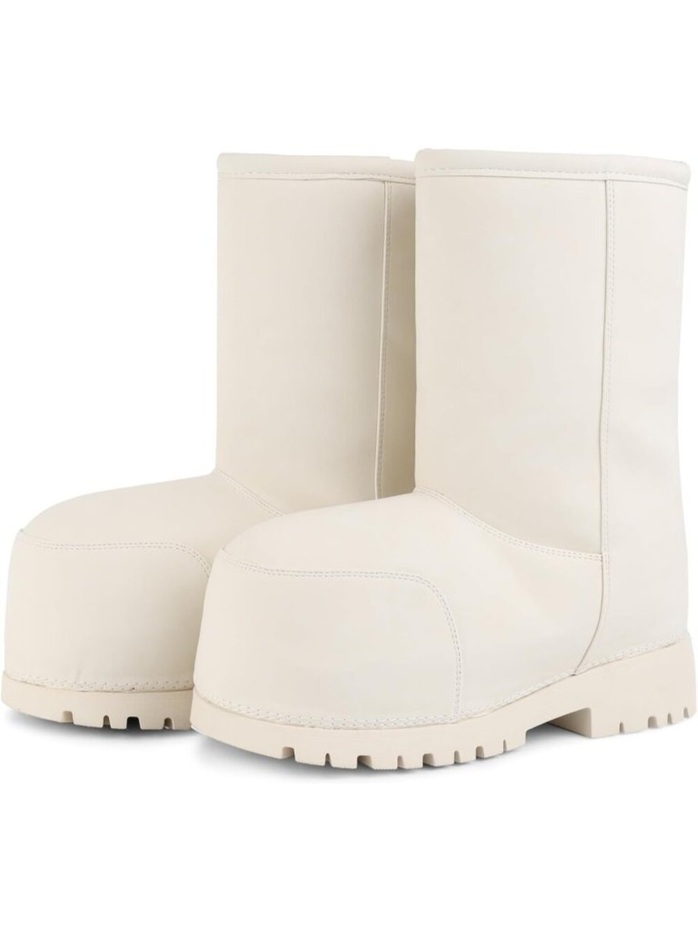 〽️Women's Knee-Calf Faux Fur Boot Snow Faux Leather Round Toe Furry Heel
